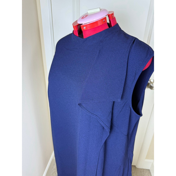 London Times Woman Dresses & Skirts - Women's London Times Woman Navy Sleeveless Mock Neck Dress Plus Size 16W